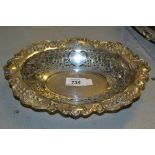Silver embossed and pierced dish