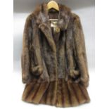 Ladies three quarter length dark fur coat,