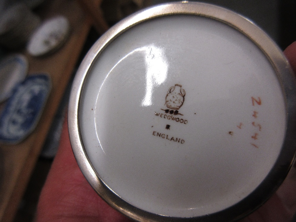 Cased set of six Wedgwood pale green and gilt coffee cans with saucers, - Image 3 of 3