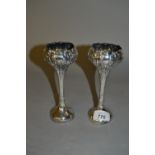 Pair of Birmingham silver Art Nouveau design specimen vases,