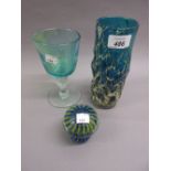 Mdina glass cylindrical vase,