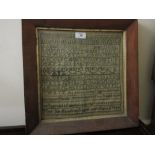 Early 19th Century alphabet sampler by Mary Anne Barnicott,