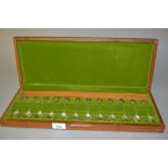 Cased set of twelve Royal Horticultural Society silver flower spoons