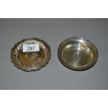 Two small silver presentation dishes