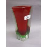 Mid 20th Century Murano Somato glass lozenge vase,
