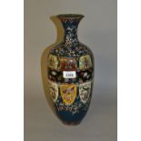 Large good quality early 20th Century Japanese cloisonne baluster form vase decorated with panels
