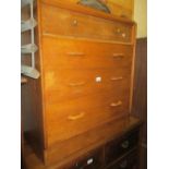 G-Plan mid 20th Century light oak four drawer bedroom chest