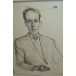 Christopher Alexander, chalk drawing, portrait of Alec Howell, 18ins x 14ins,