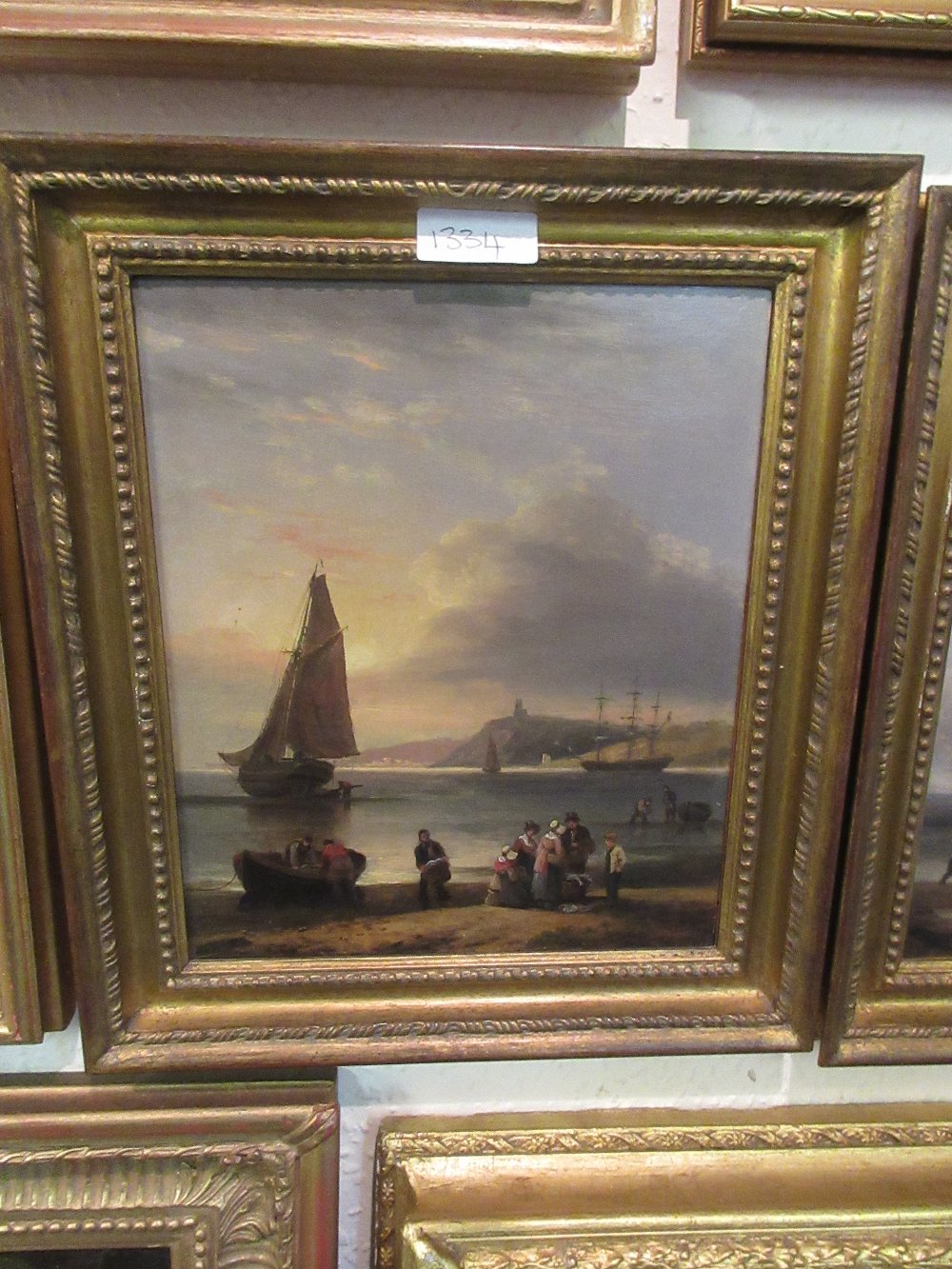 Thomas Luny, pair of oil paintings on panel ' Torbay Sunset ' and ' Southampton Water ', - Image 2 of 15