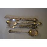 Victorian silver three piece Christening set by George Unite,