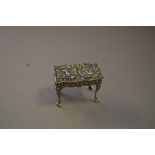 Edwardian silver miniature model of a table,