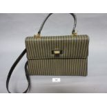 Fendi leather trimmed handbag with gilt metal fittings