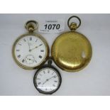 American Watch Company gold plated hunter pocket watch,