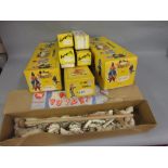 Collection of eight boxed Pelham puppets including blue labelled skeleton and four Jumpelle puppets