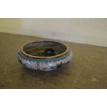 Circular low cloisonne bowl decorated with dragons