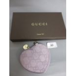 Gucci heart shaped coin case in original box