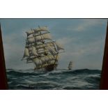 John Bentham Dinsdale, 20th Century oil on canvas, The Star of Persia in full sail, signed,