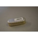 George IV oval silver snuff box with gilded interior, Birmingham,