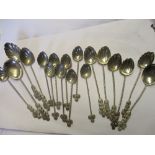 Quantity of various Continental white metal tea and coffee spoons