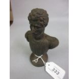 Small cast iron bust of Wellington