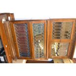 Early 20th Century oak Globe Wernicke type three section leaded glass bookcase