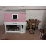 20th Century wooden doll's shop, ' The Pot Pourri ' with furnishings and accessories,