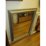 Reproduction rectangular silvered composition hanging wall mirror together with a reproduction