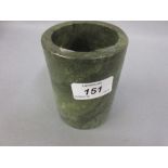 Chinese cylindrical hardstone brush pot