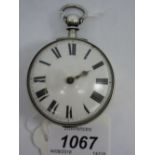 19th Century silver cased fusee pocket watch inscribed William Howle, Uckfield, the case London,