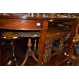 19th Century mahogany D-end dining table with a single extra leaf on square tapering supports with