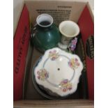 Wallendorf baluster form vase and a matching shallow dish,