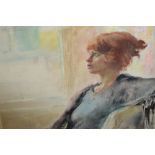 Christopher Alexander, oil on textured board, portrait study of a lady,