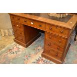 Victorian mahogany twin pedestal desk,