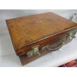 19th Century brown leather dressing case