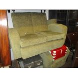 Mid 20th Century Art Deco two seat sofa together with a matching armchair