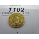 Victorian gold shield back half sovereign,