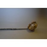 Antique white metal toddy ladle inset with a George II coin (at fault)