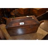 19th Century rosewood sarcophagus shaped tea caddy (at fault)