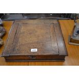 Clerks 19th Century mahogany table top writing slope with hinged lid