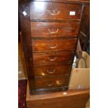 19th Century stained pine six drawer Wellington type chest