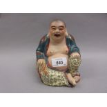 Chinese porcelain figure of seated Buddha with character mark to base CONDITION REPORT