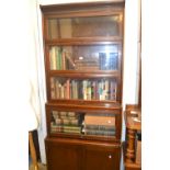 Early 20th Century mahogany Globe Wernicke type five section bookcase with two door cupboard base