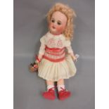 Bisque headed doll with sleeping eyes,