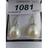 Pair of 18ct white gold,