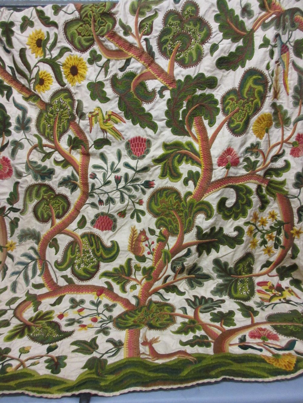 Three various early 20th Century crewel work embroidered curtains / wall hangings - Image 2 of 26