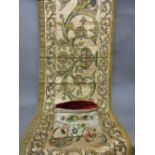 Early 20th Century silk embroidered altar cloth and a similar needlework case CONDITION