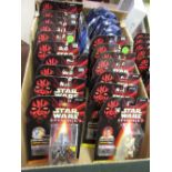 Box containing a quantity of Star Wars carded figures,