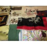 Quantity of various silk head scarves including carriages and horses CONDITION REPORT