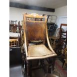 American beechwood spindle back side chair with panelled back and seat,