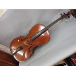 Late 19th / early 20th Century cello in a modern fitted travel case CONDITION REPORT